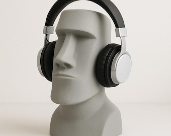 モアイヘッドホンスタンド STL：イースター島のモアイ像 3D モデル（デジタルダウンロード）