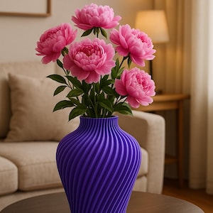 Spiral Elegance Vase 3D Print STL File – Instant Digital Download for Home Decor