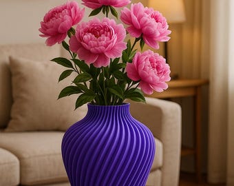Spiral Elegance Vase 3D Print STL File – Instant Digital Download for Home Decor