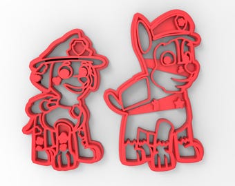 PAW Patrol Cookie Cutters: Chase & Marshall, Kids Baking (STL Files)