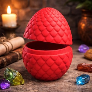 Twistable Dragon Egg STL File | Fantasy 3D Printed Container | Decor | Printable STL