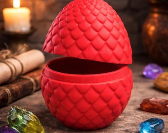 Twistable Dragon Egg STL File | Fantasy 3D Printed Container | Decor | Printable STL