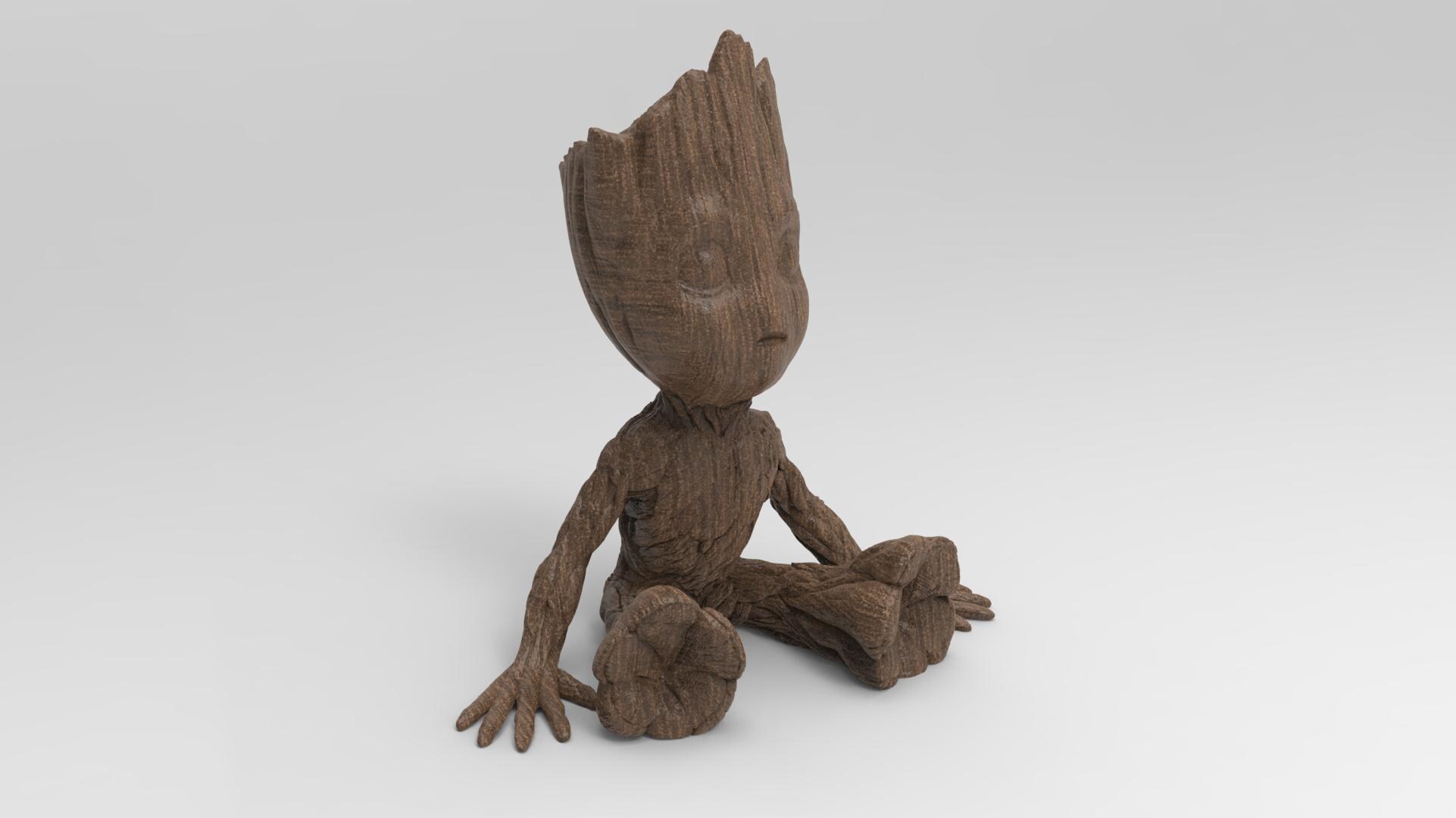 Baby Groot Air Plant Planter: 3D Print STL File