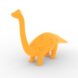 3D Printable Dinosaur Puzzle STL | Modular Brontosaurus Figure with Interchangeable Parts | Customizable Dinosaur Model for 3D Printing