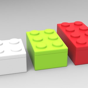 Set of 3 Stackable Storage Container Inspired By Lego Blocks, STL files for 3D printing