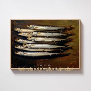 Sardines Painting Food Art Fish Artwork Wall Art Room Antique Decor PRINTABLE image 9