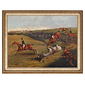 Vintage Reiter Jagdszene Pferde Reiter Fuchsjagd Kunst Ölgemälde, Cottage Core Art, beste Geschenke VINTAGE Malerei, DIGITAL PRINTS