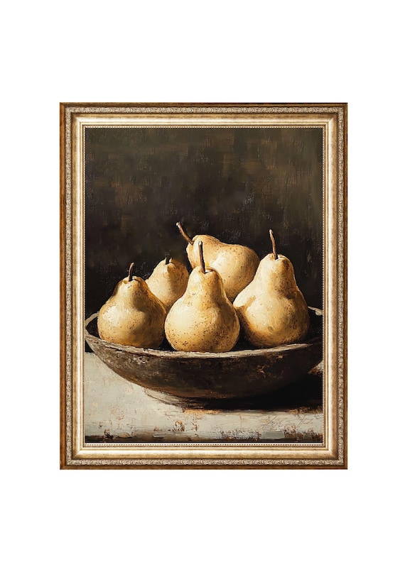果物の油彩画 洋梨の静物画 果物の静物画 『洋梨andレモン』 果物