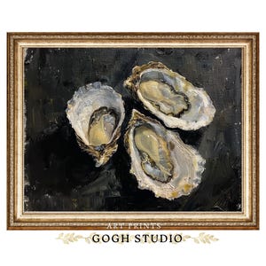 Oyster Shell Wall Art Print - Coastal Beach House Decor - Dining Room & Kitchen Digital Download