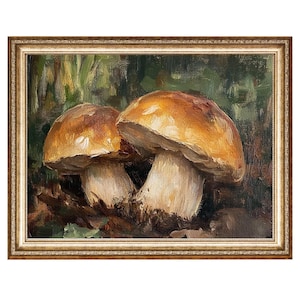 Mushrooms Nature Print Mushroom Art Oil Painting, Cottage Core Art, Best Gifts VINTAGE Painting, Printable Wall Art, DIGITAL PRINTS