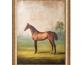 Vintage Horse Portrait, Equestrian Oil Painting (Digital Prints)