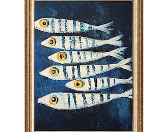 Fish Scene Wall Art - Digital Prints - Printable Digital Download - Instant Download