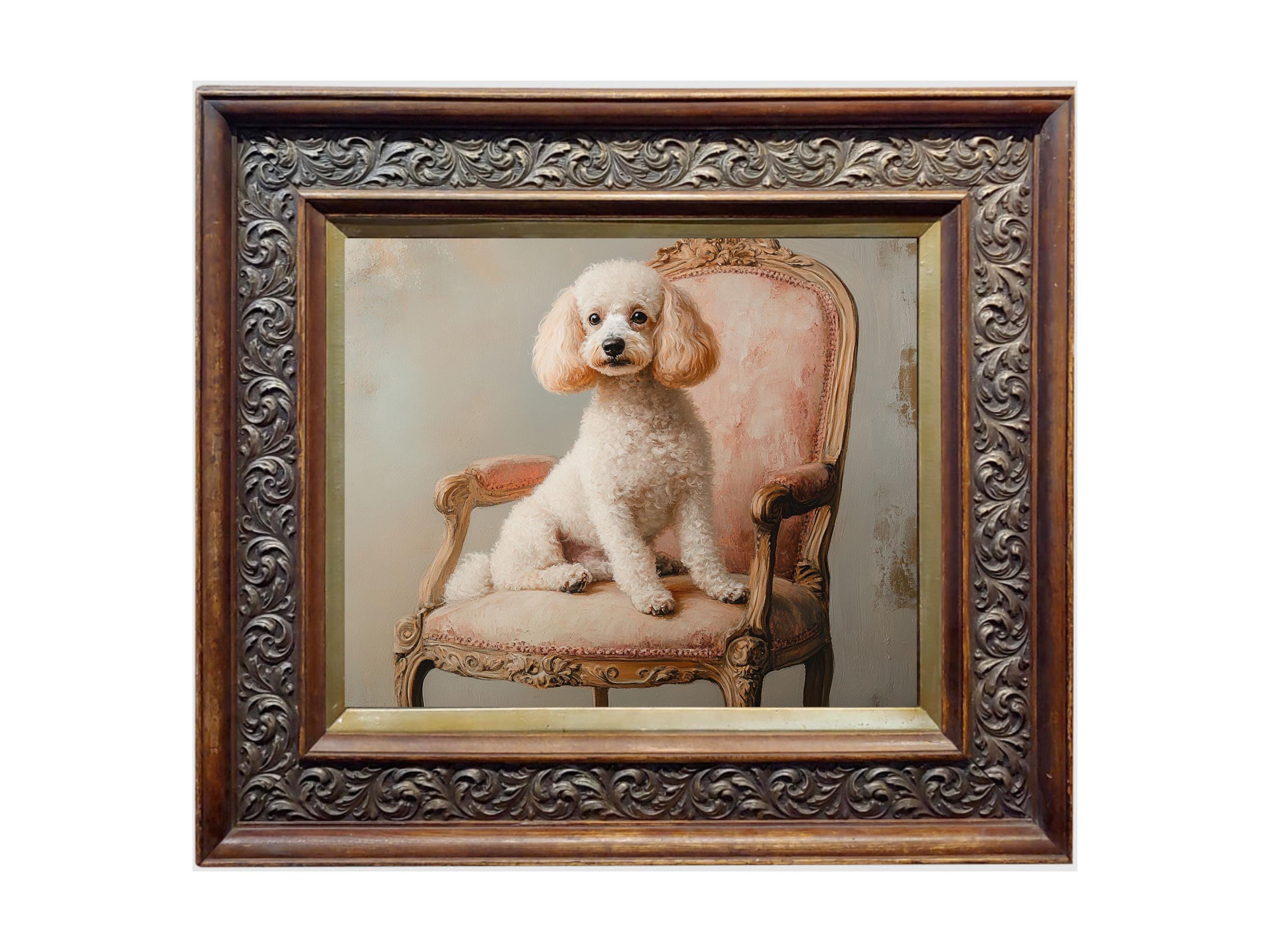 気品ある犬の肖像版画、アンティーク．リトグラフ 気品ある犬の肖像