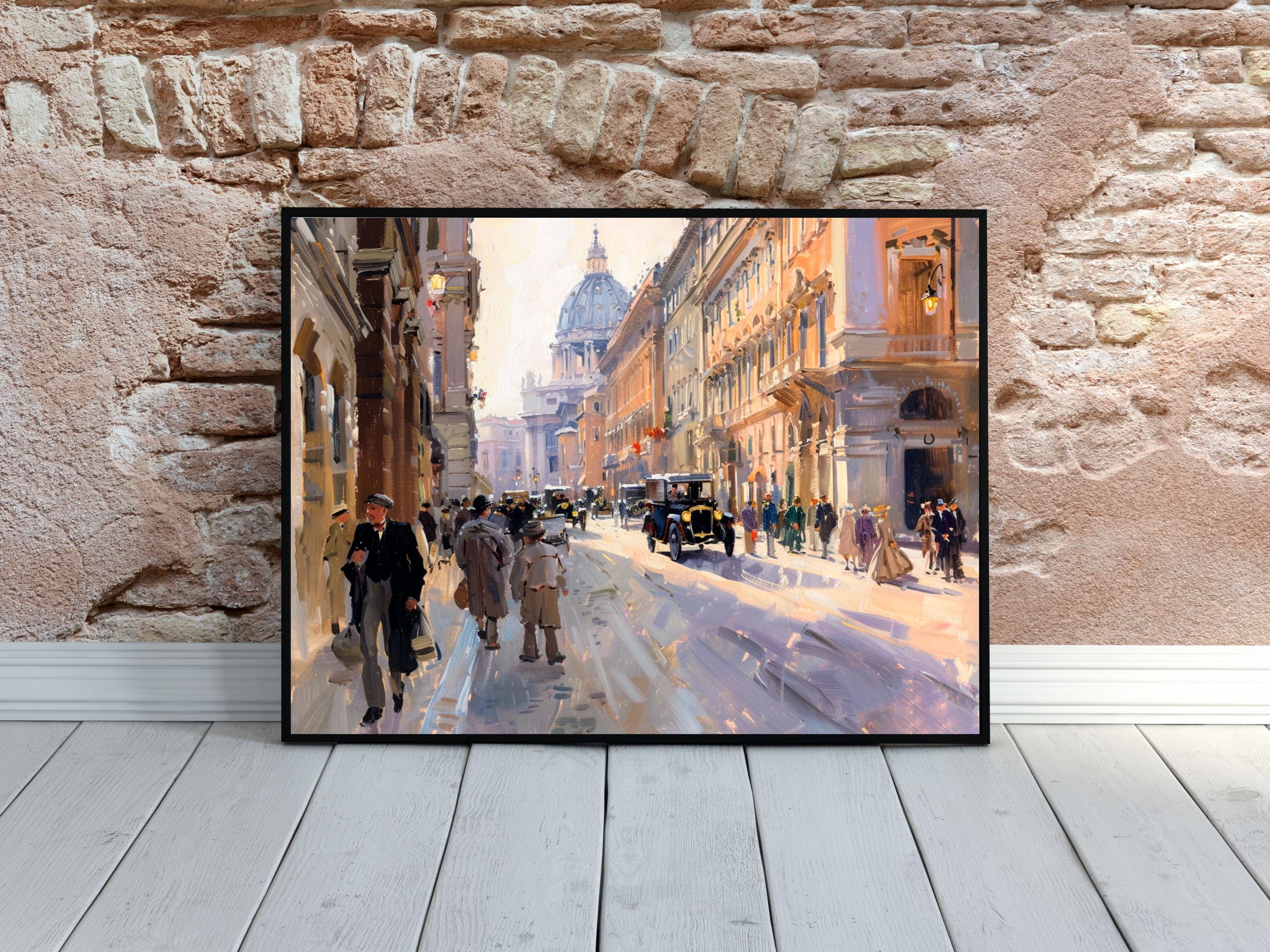 Ancient Rome Streets Cityscape Print Rome Italy Old Cars ART PRINT ...
