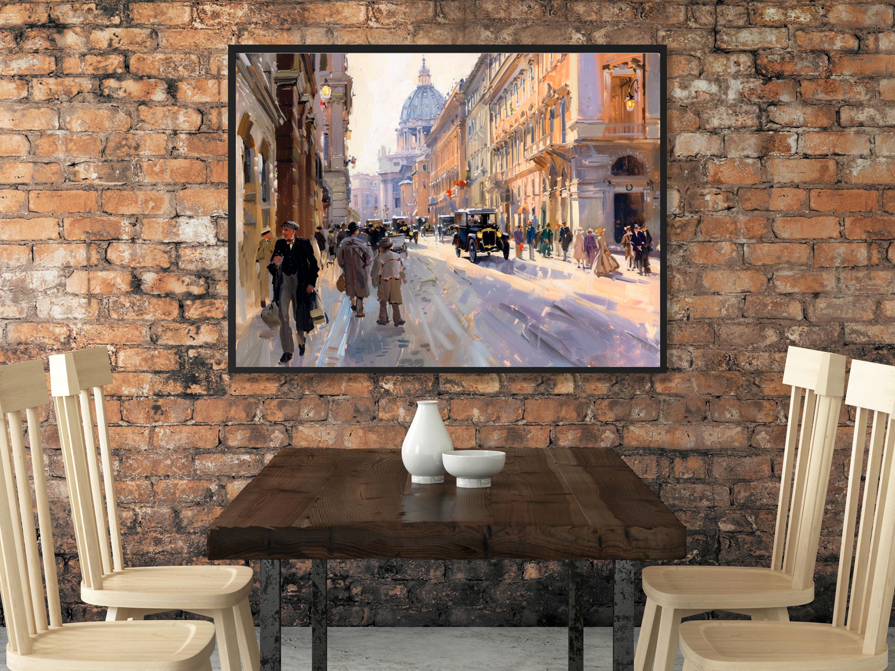 Ancient Rome Streets Cityscape Print Rome Italy Old Cars ART PRINT ...