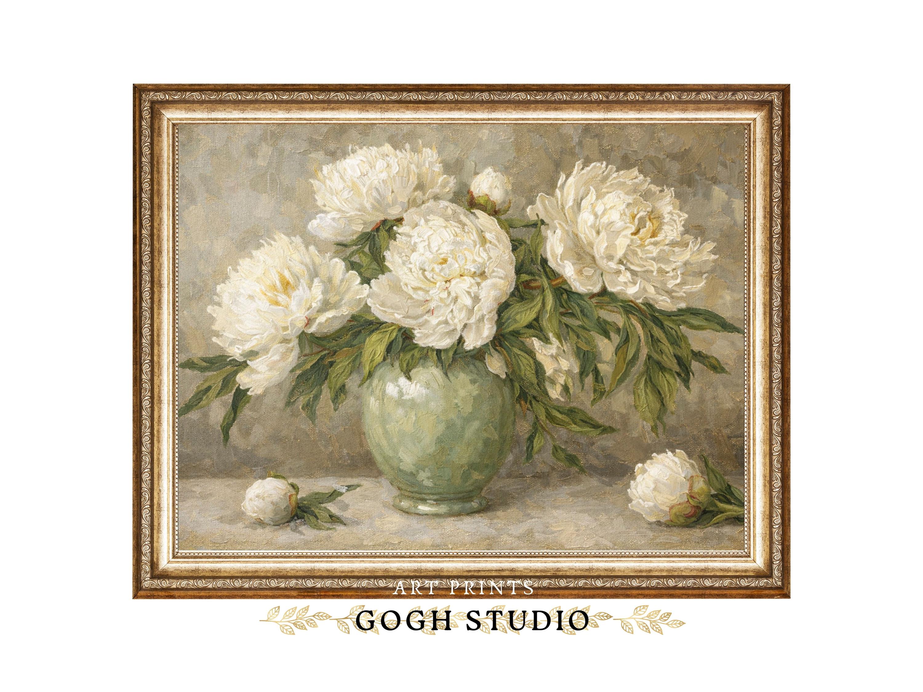 Peinture à L’Huile Originale – Nature Morte Aux Plantes – Toile Signée – 20x25cm – Meri Edigar