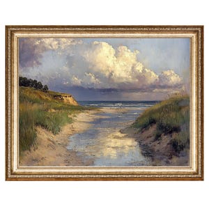 Paesaggio costiero Paesaggio marino Pittura Natura Arte Pittura a olio, Cottage Core Art, I migliori regali Pittura VINTAGE, Arte stampabile, STAMPE DIGITALI