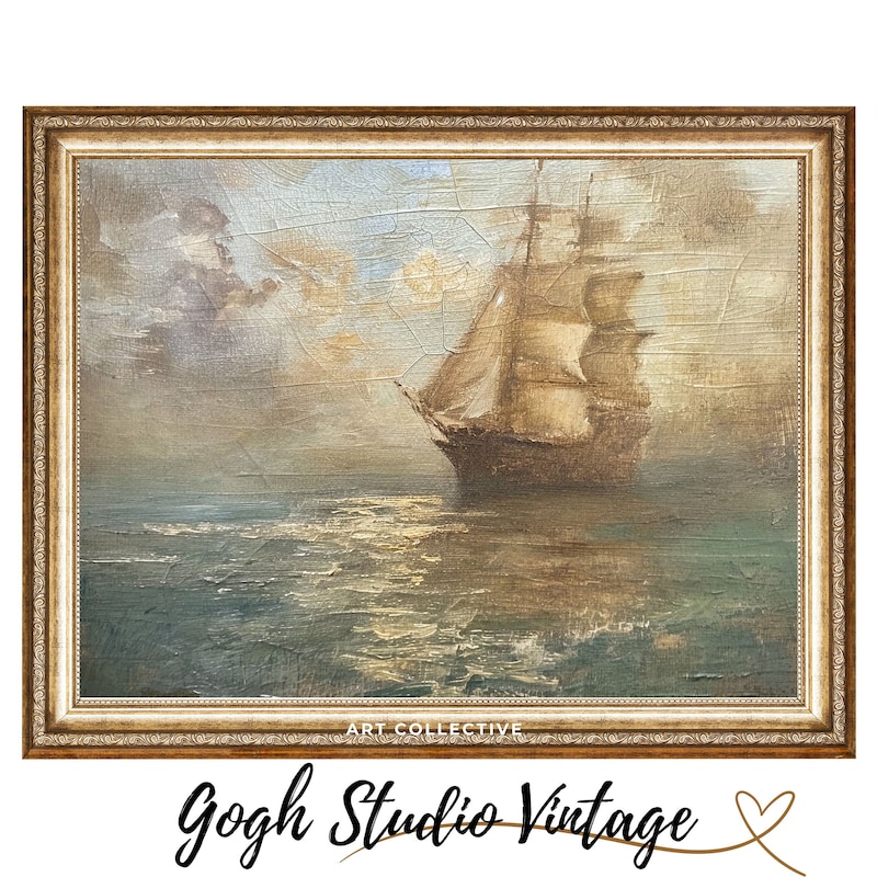 Old Ship Painting - Etsy