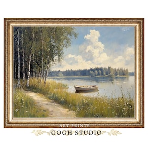 湖畔の家の絵画 - Etsy 日本