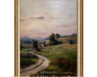 Vintage Countryside Landscape Wall Art Digital Prints - Printable Instant Download