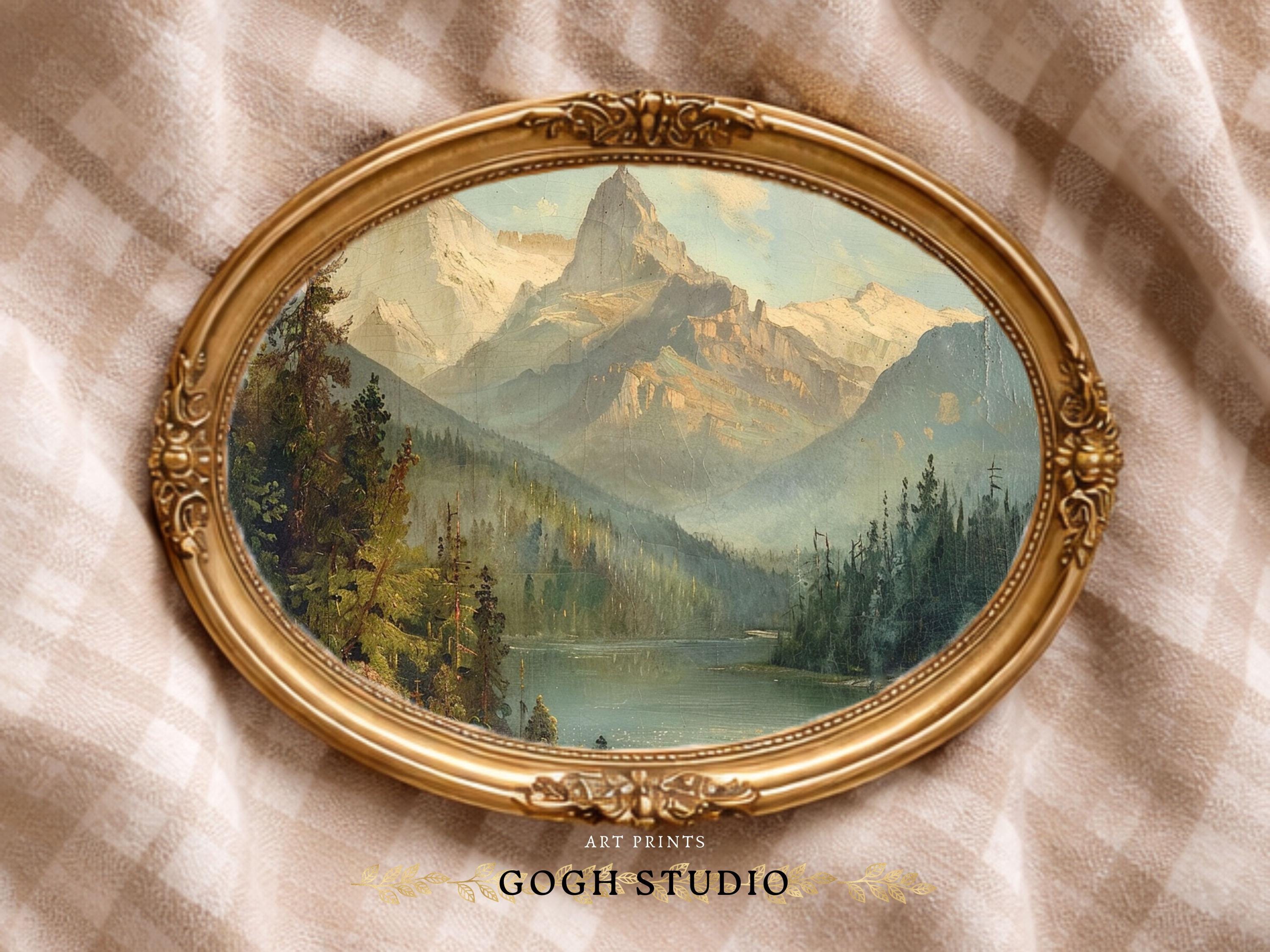 Vintage Colorado Mountain Landscape Painting Art Print (digital ...