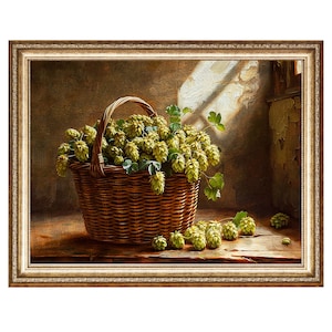 Hops Art Print Botanical Wall Art, Wall Art Vintage Prints PRINTABLE Digital Download Large Wall Art
