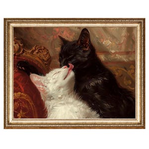 Cat Art Animal Portraits ART PRINT Vintage Oil Painting, Aesthetic Canvas Wall Art Room Decor PRINTABLE Digital Download