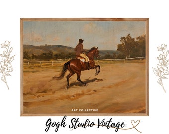 Equestrian Painting Horse Vintage Art, Animal Wall Art PRINTABLE Digital Download