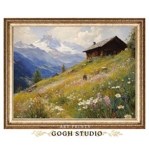 Swiss alps oil painting - Etsy 日本