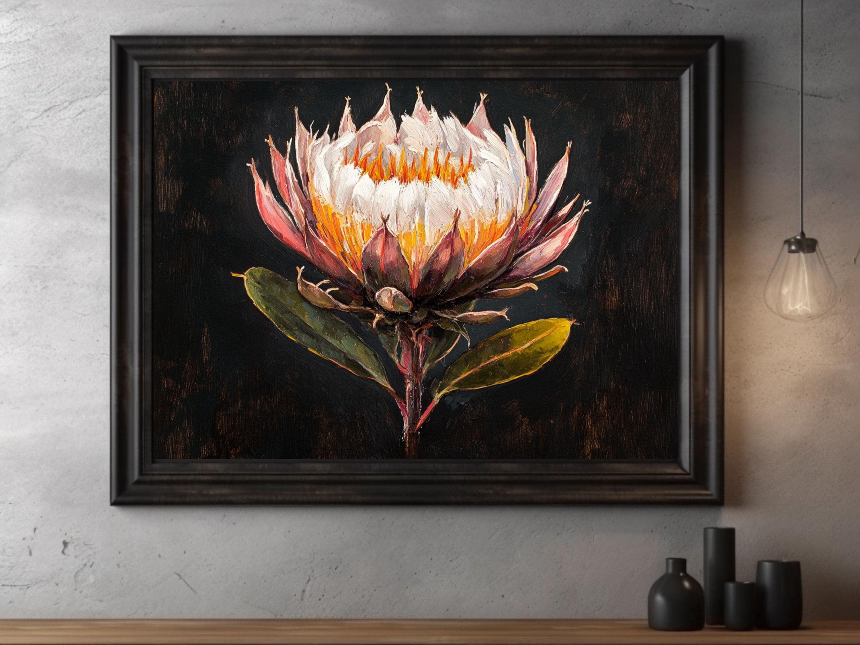 絵画 額縁付 プロテア protea Botanical Protea Framed Wall Art - Decor Steals