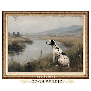 Vintage Dalmatian Painting, Hunting Dog Art (Digital Download)