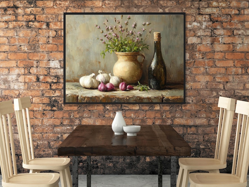 Vintage Kitchen Still Life Oil Painting Print, Cottagecore Art (digital ...