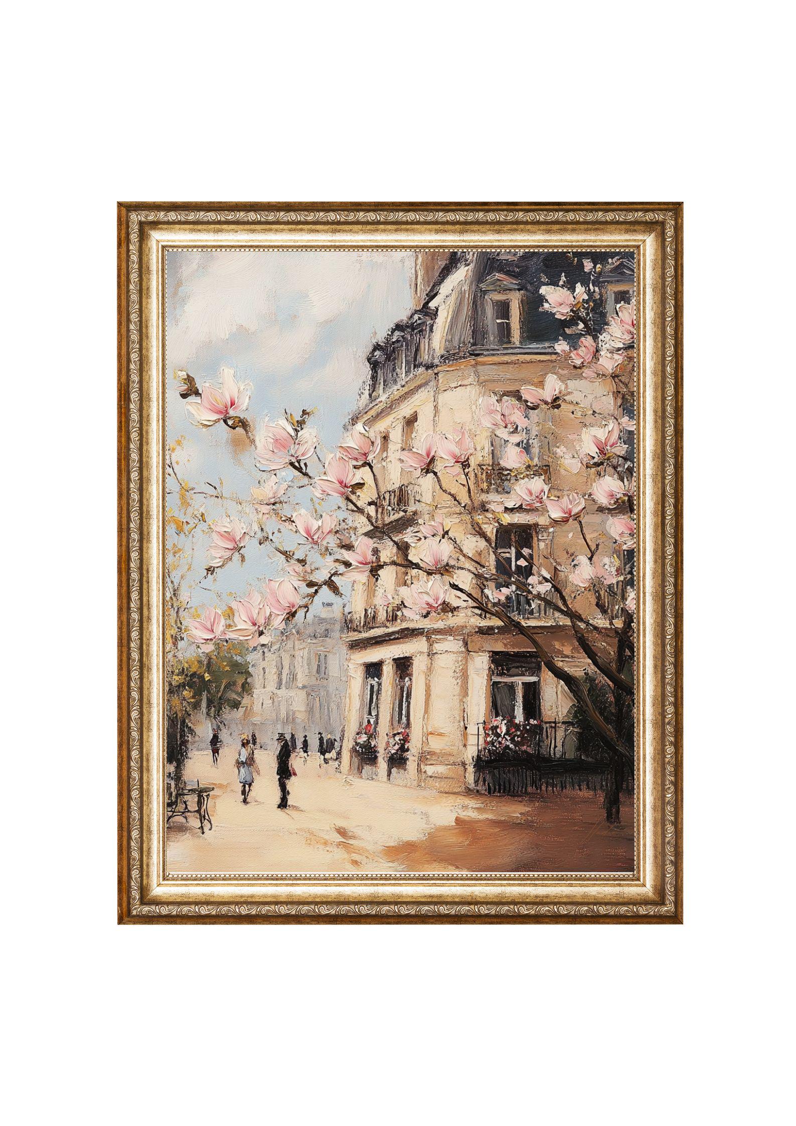フランスヴィンテージ　油絵 サンジェルマンデプレ(油絵F6号、原画一点物、フランス、パリ