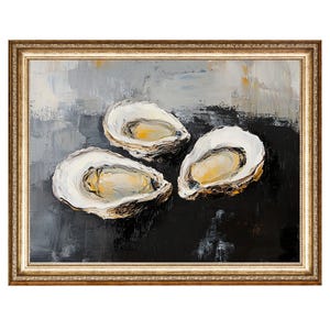 Oyster Wall Art Coastal Kitchen Art Beach Art Oil Painting, Cottage Core Art, VINTAGE Painting, DIGITAL PRINTS