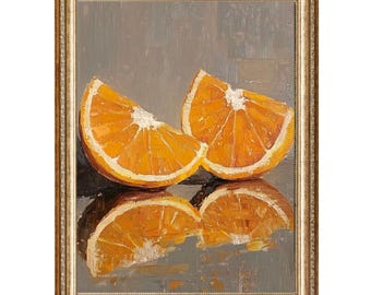 Vintage Orange Still Life Wall Art - Digital Prints - Printable Digital Download - Instant Download