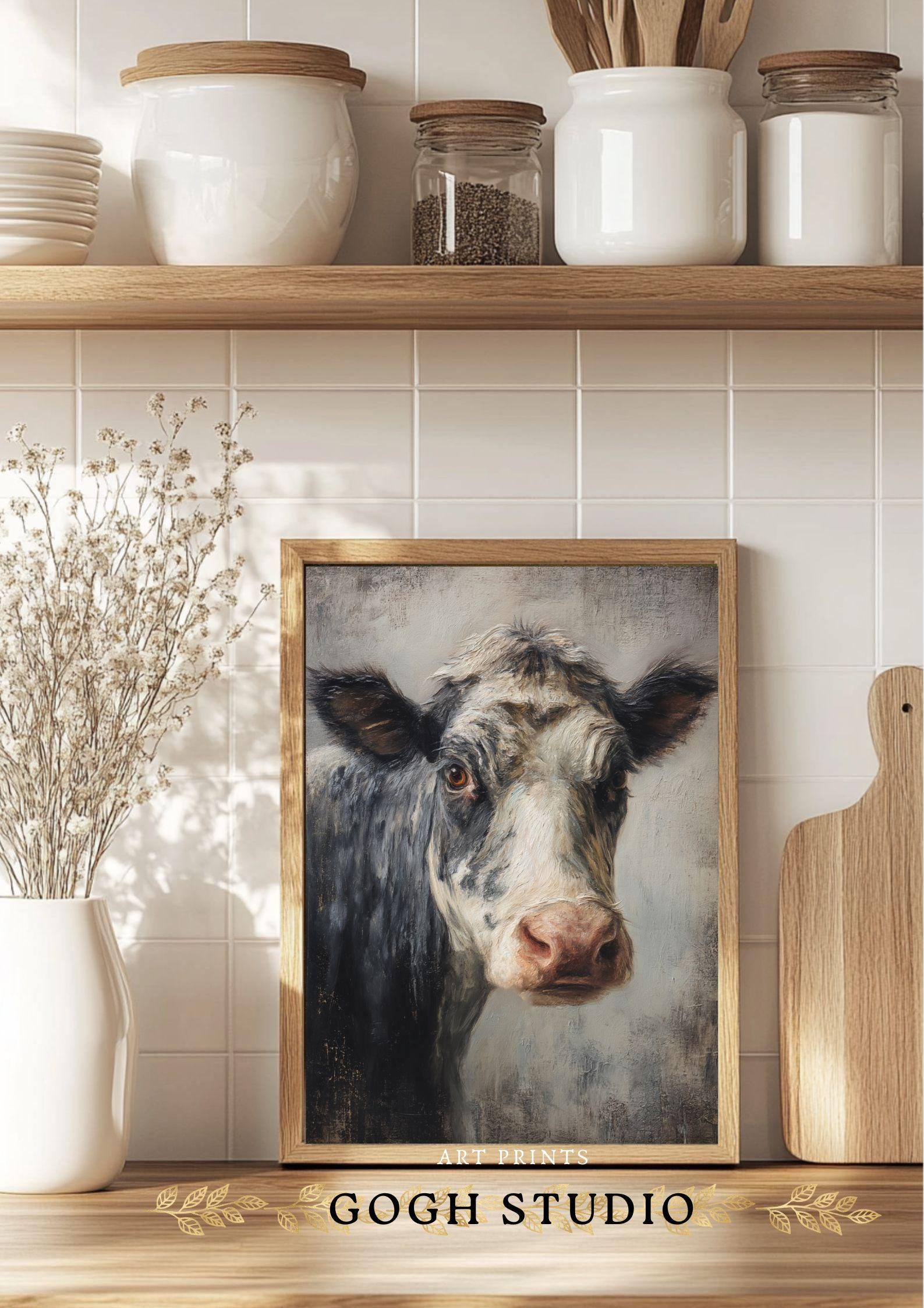 CloudShang Highland mucca parete arte stampe toro Decorazioni Quadro fattoria animale J22081