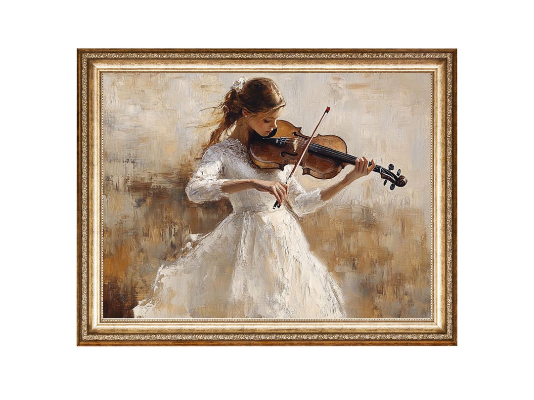 Vintage Violin Oil Painting, Cottagecore Music Wall Art (digital Prints ...