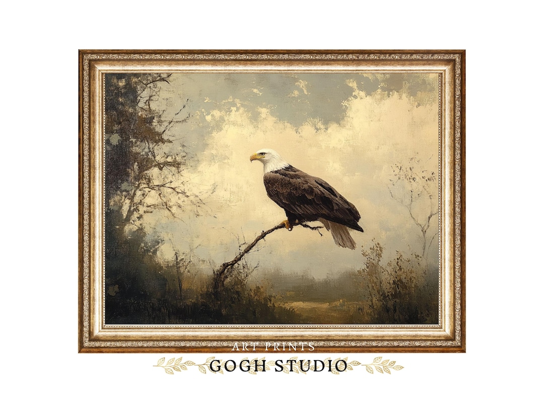 Vintage Bald Eagle Painting Rustic Wildlife Art (digital Prints) - Etsy