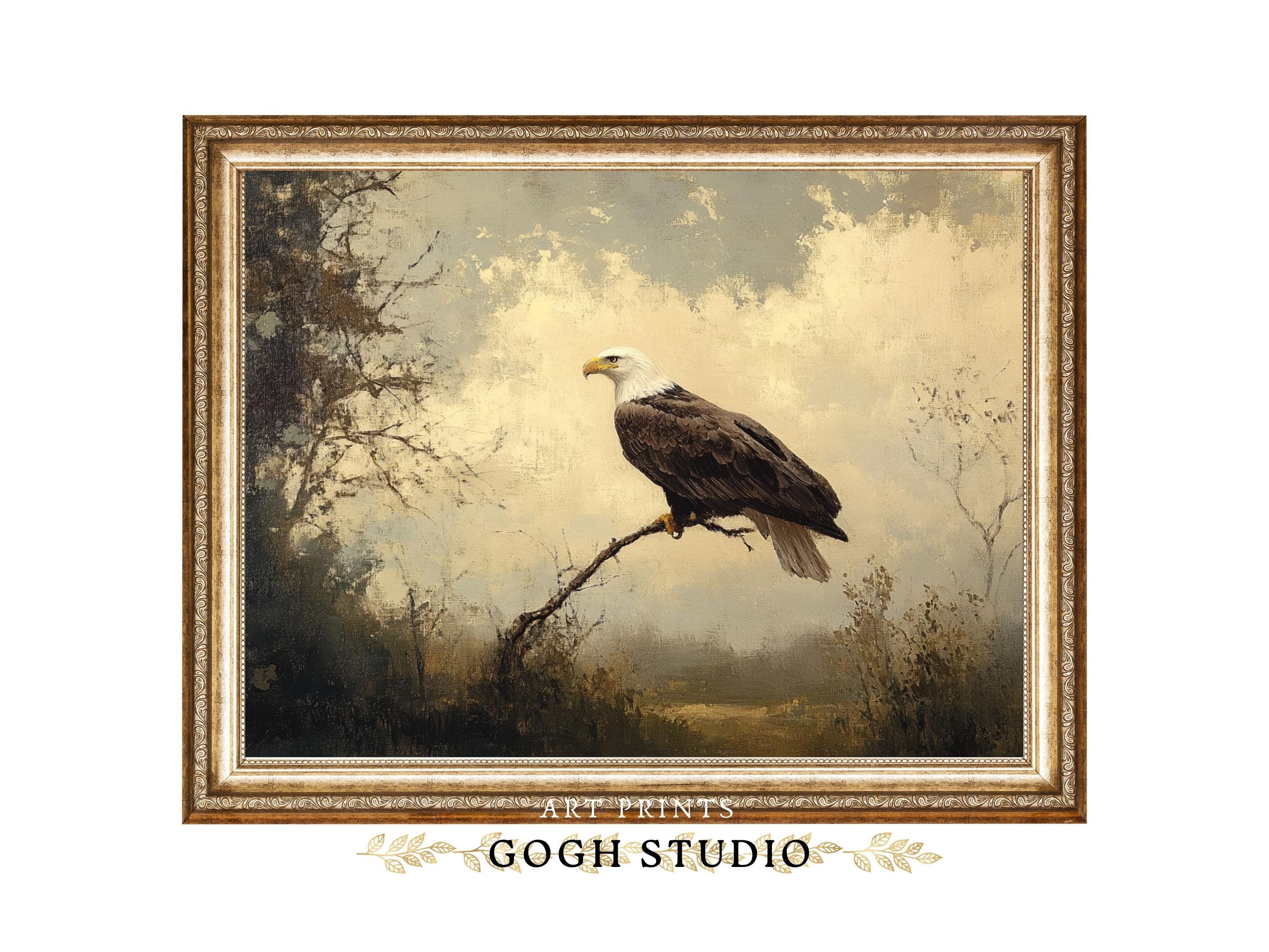 Vintage Bald Eagle Painting Rustic Wildlife Art (digital Prints) - Etsy