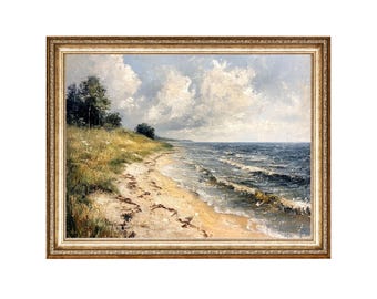Vintage Coastal Beach Landscape Wall Art Printable Digital Download Instant Download