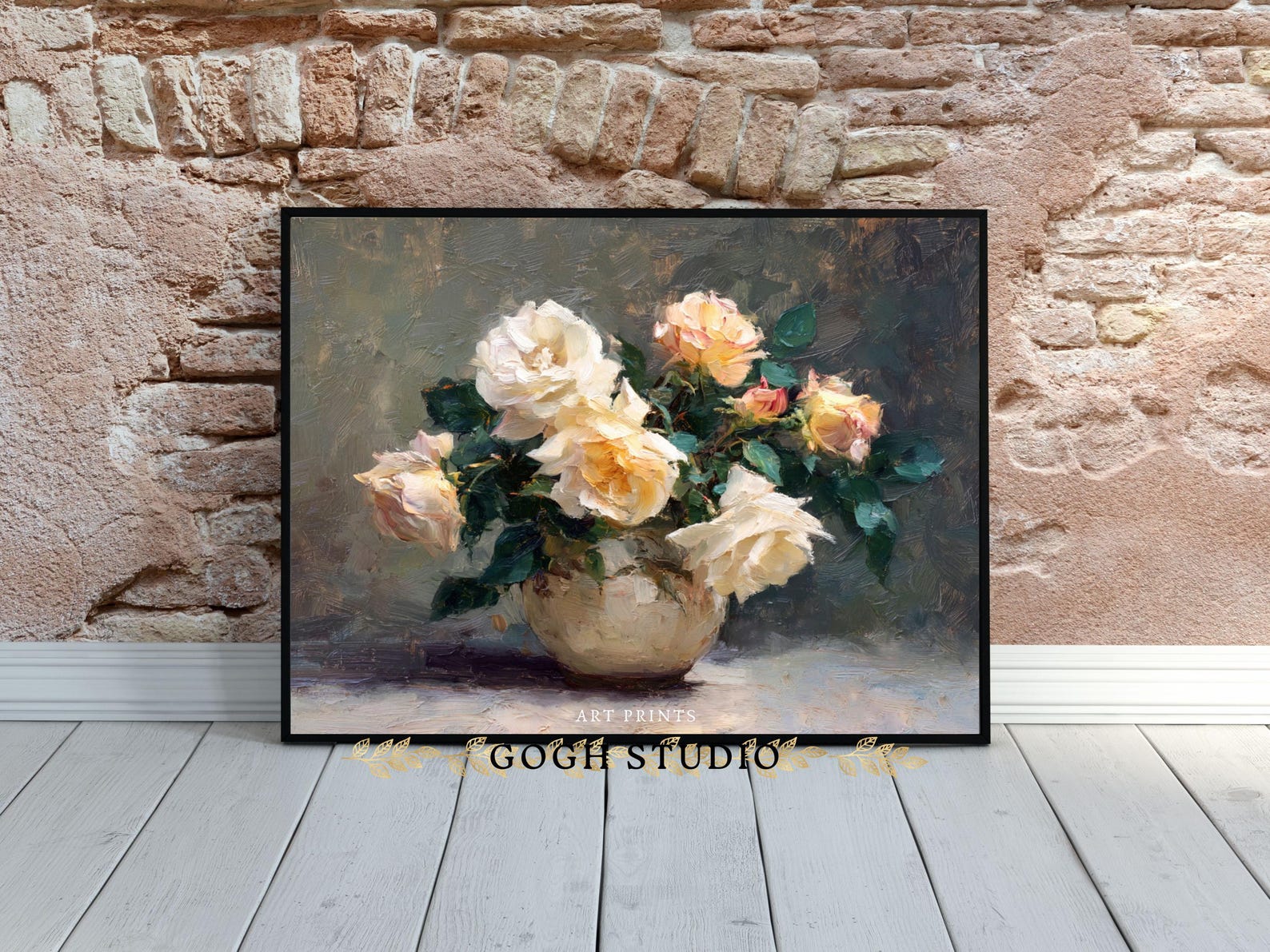 Vintage Rose Oil Painting Print | Romantic Floral Wall Art (instant ...