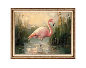 ヴィンテージフラミンゴウォールアート、A.T.トラン作、ターナーの