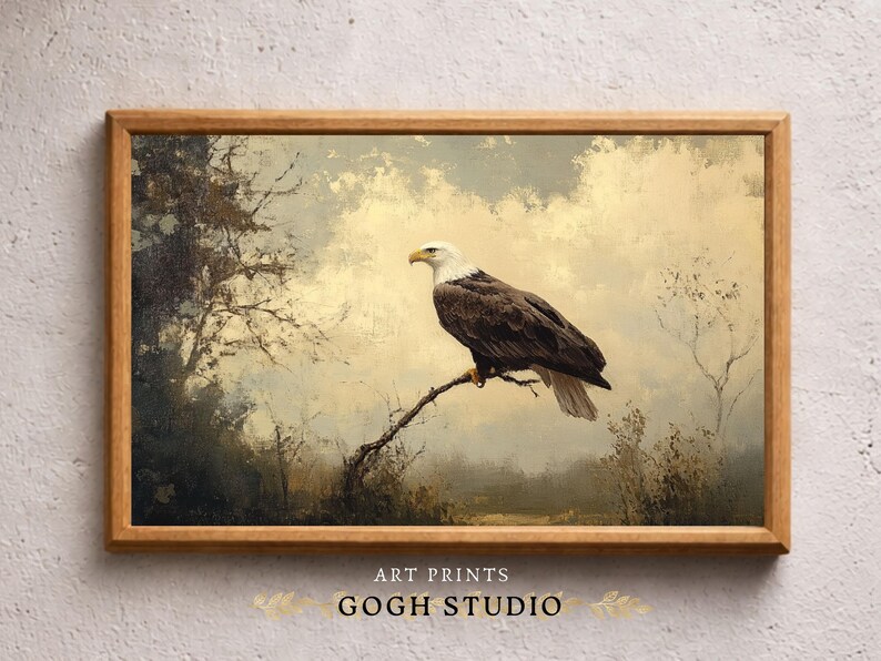 Vintage Bald Eagle Painting Rustic Wildlife Art (digital Prints) - Etsy