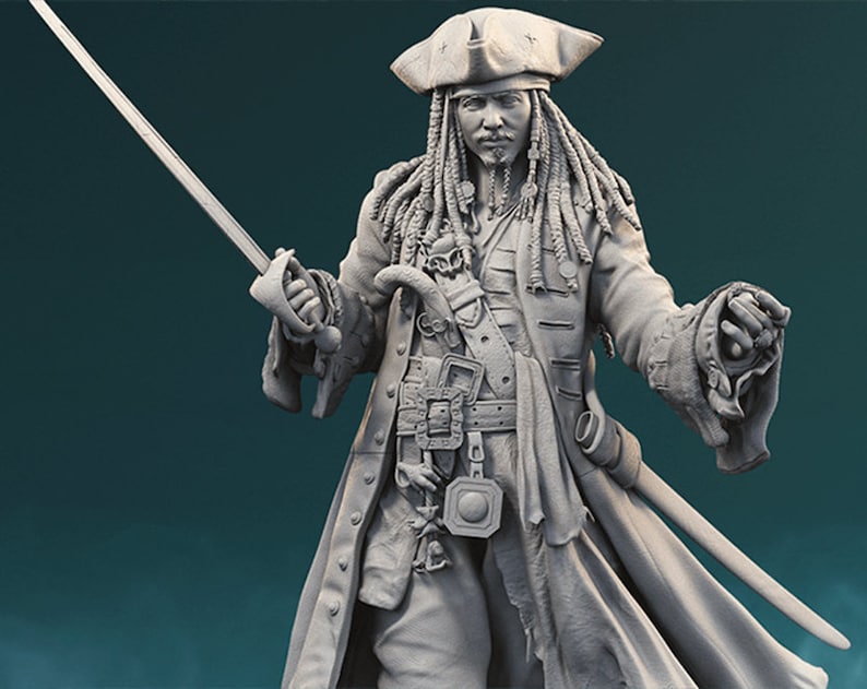 Captain Jack Sparrow STL File for 3D Print Etsy