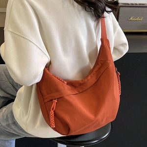 High Capacity Nylon Shoulder Bag, Versatile Crossbody for Work & Travel