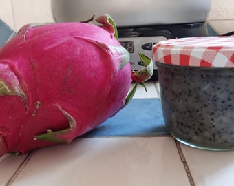 confiture fruits du dragon pitaya  a chair rouge ou blanche (au choix) 200 ml