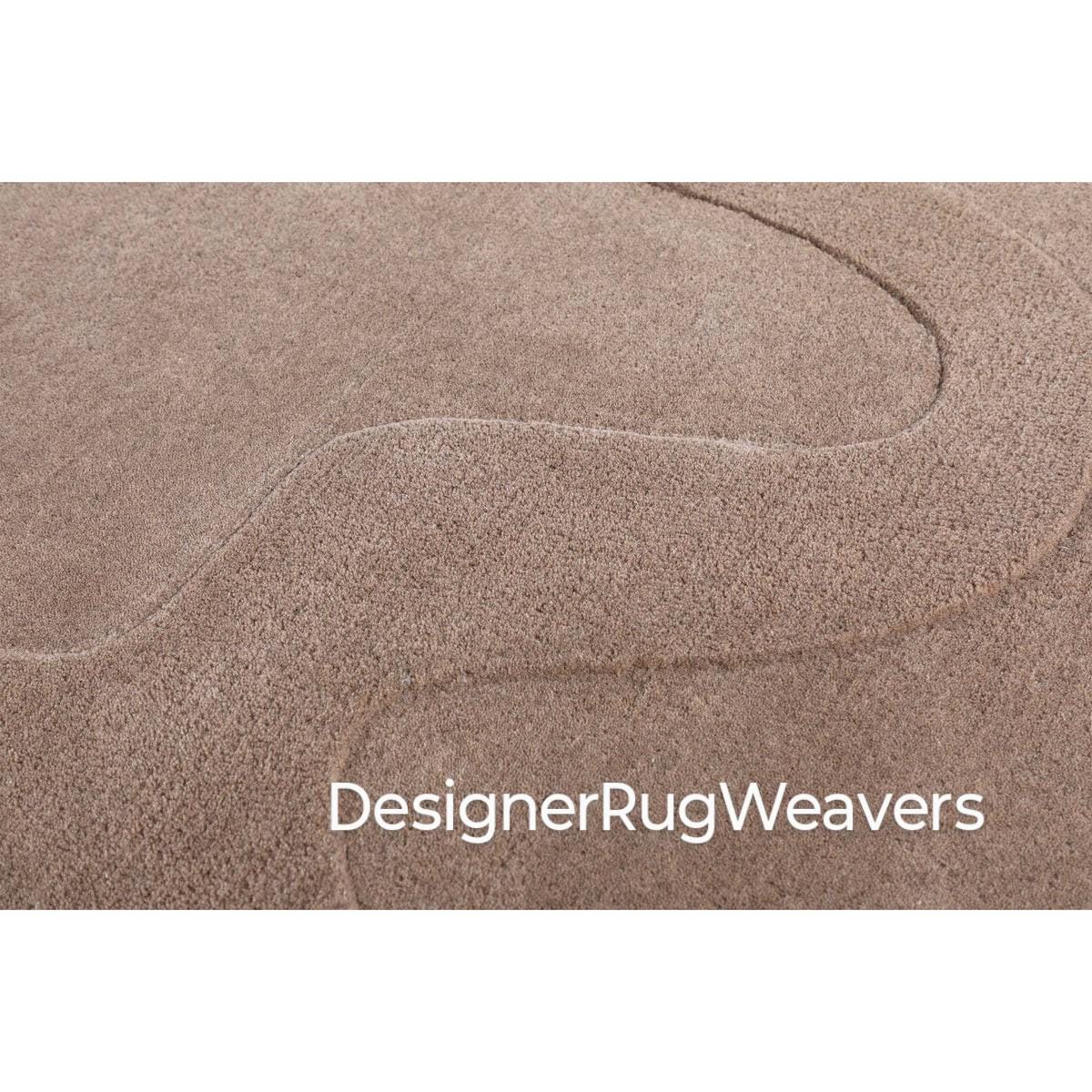 Minimalist Abstract Modern Brown Handtufted Irregular Shape Area Rug ...
