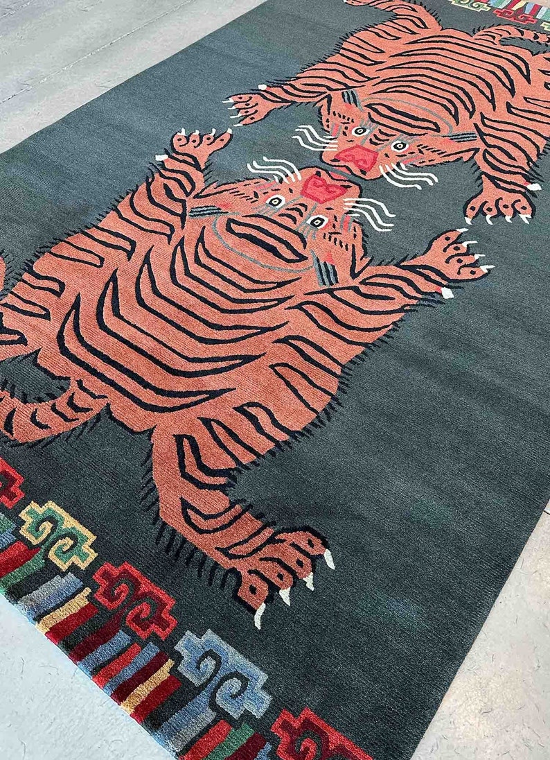 Handknotted Antique Design Tibetan Tiger Woolen Rugs| New Handmade RUGS ...