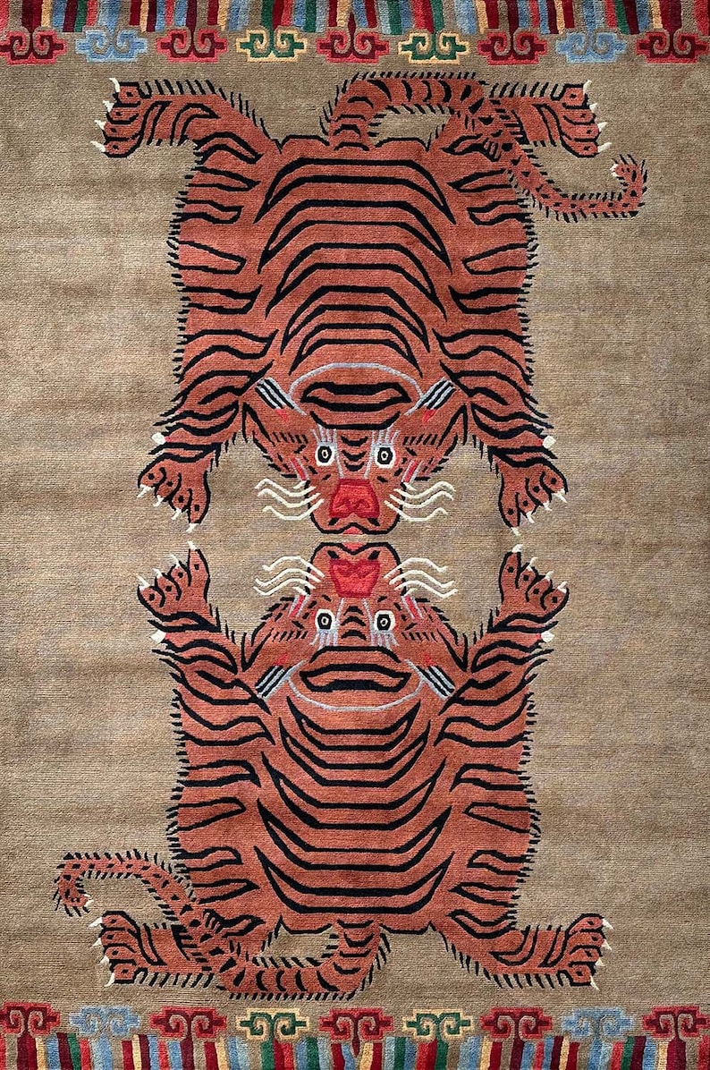 Handknotted Antique Design Tibetan Tiger Woolen Rugs| New Handmade RUGS ...
