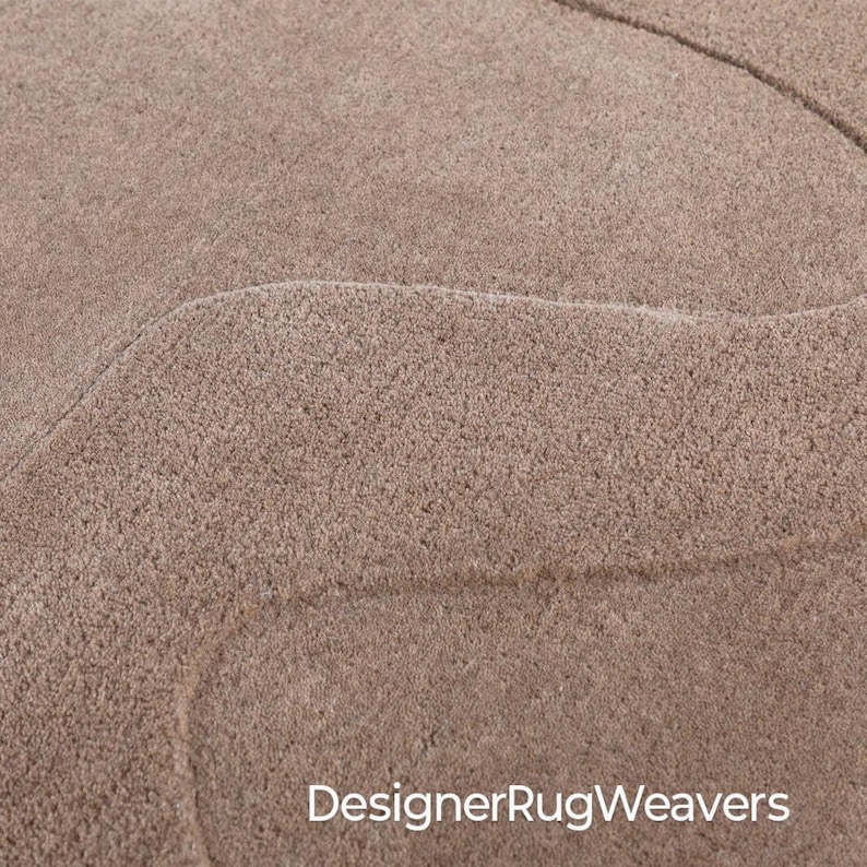 Minimalist Abstract Modern Brown Handtufted Irregular Shape Area Rug ...